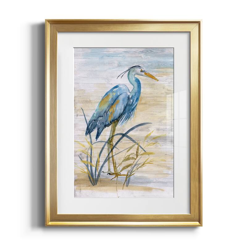 Blue Heron I Premium Framed Print - Ready to Hang - Gold - 18X24