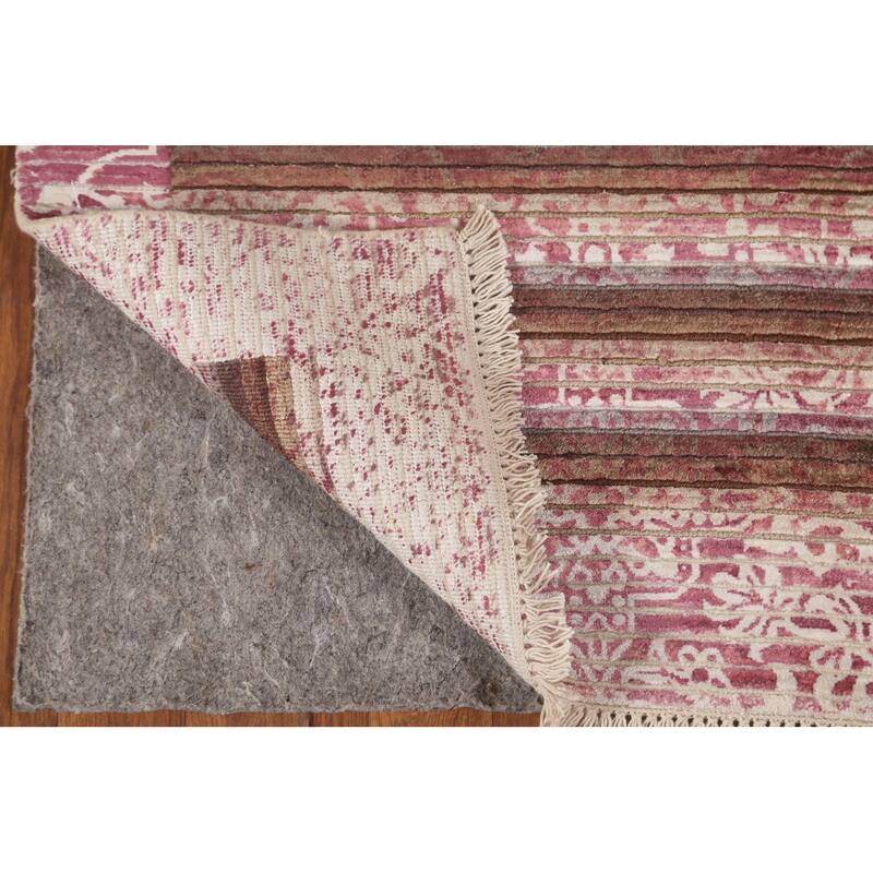 Striped Abstract Accent Rug Handmade Modern Wool Carpet - 2'8"x 4'9"