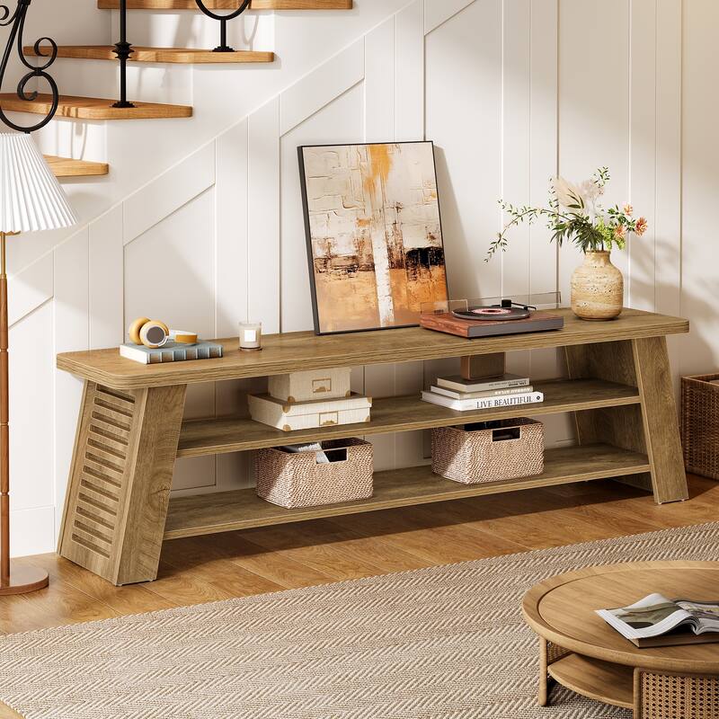 TV Stand for 60 Inches TVs, Farmhouse Low Entertainment Center