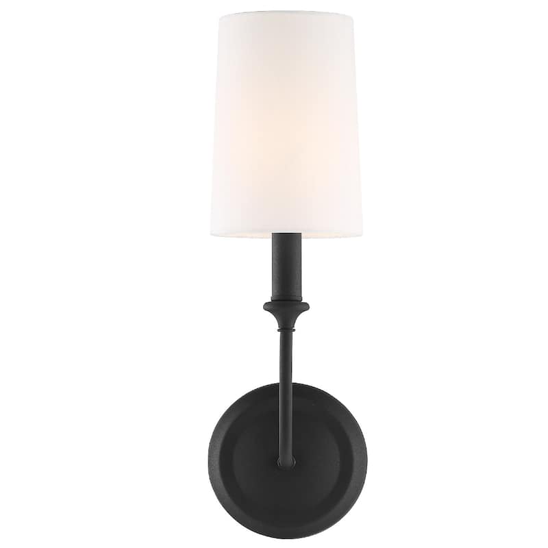 Libby Langdon For Crystorama Sylvan 1 Light Black Forged Sconce - 4.87'' W x 15.75'' H x 7.75'' D