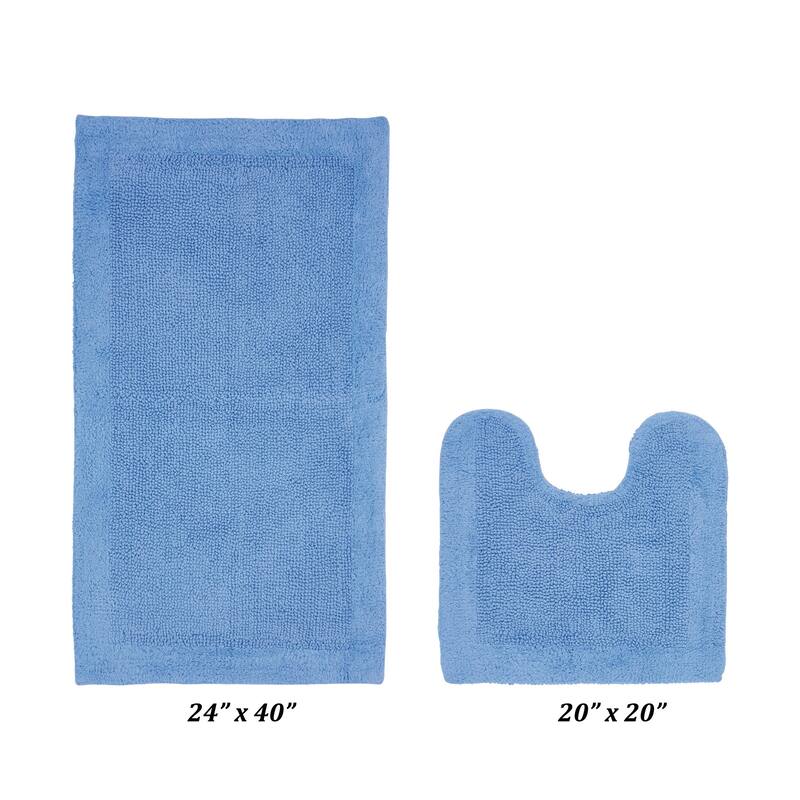 Better Trends Bath Rugs Set 100% Cotton Tufted Soft Water Absorbent Bathroom Rug for Shower, Sink Bath Mats Edge Collection