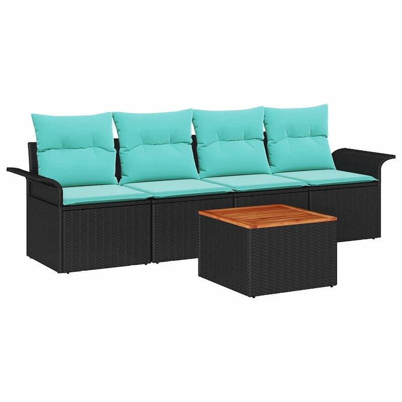 vidaXL 5 Piece Garden Sofa Set with Cushions - 98.8×24.4×27.2