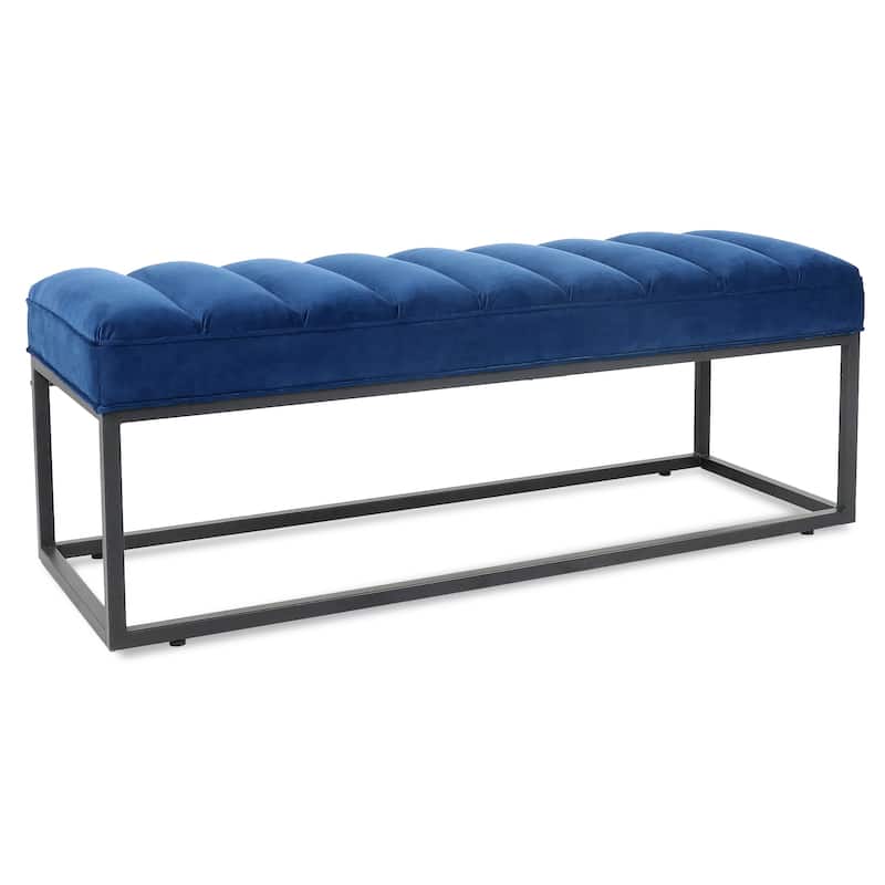 Tala Modern Upholstered Bench with Metal Base by GDFStudio