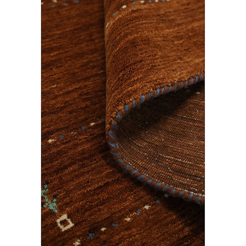 Hand Knotted Oriental 100% Wool Carpet Tribal Animal Pictorial Brown Gabbeh Area Rug - 8' 0'' X 8' 1''