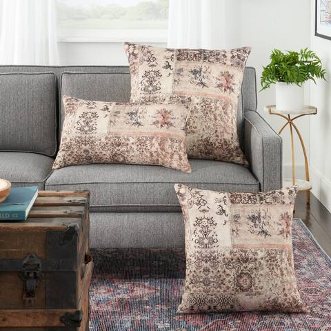 57 Grand by Nicole Curtis Persian Patchwork Grey/Multi Indoor Throw Pillow, (20"x 20")