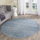 SAFAVIEH Adirondack Alberta Vintage Abstract Rug - 6' Round - Blue/Silver
