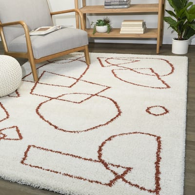Pavel Abstract Geometric Shag Area Rug