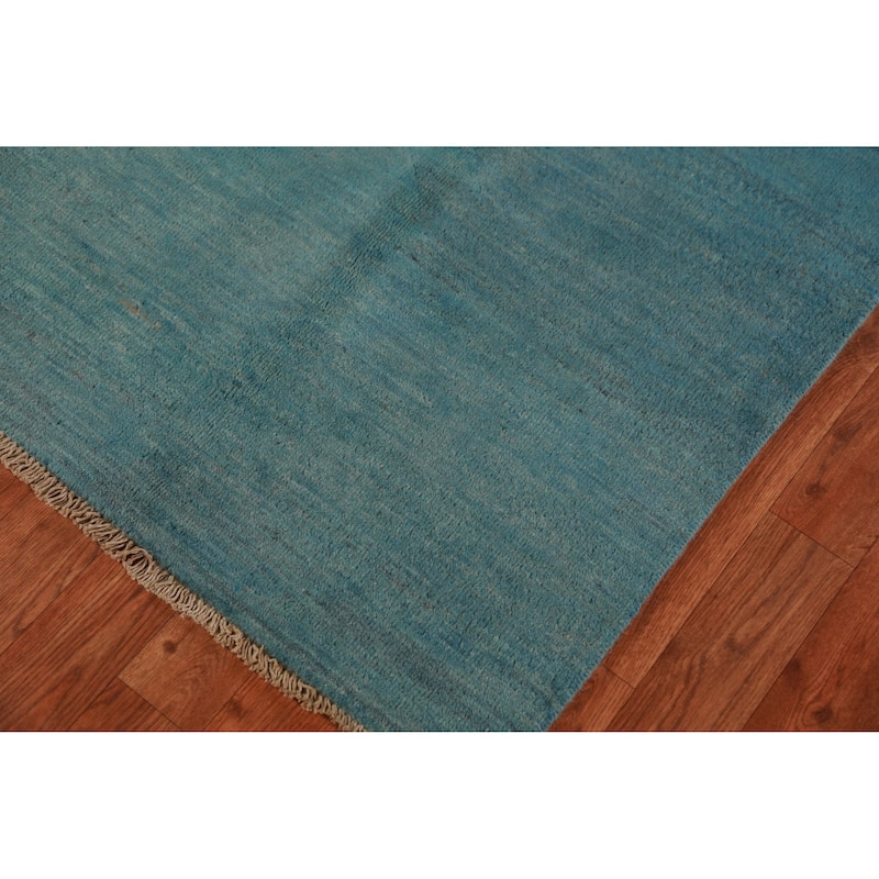 Blue Gabbeh Oriental Accent Rug Hand-Knotted Wool Carpet - 2'8" x 4'0"