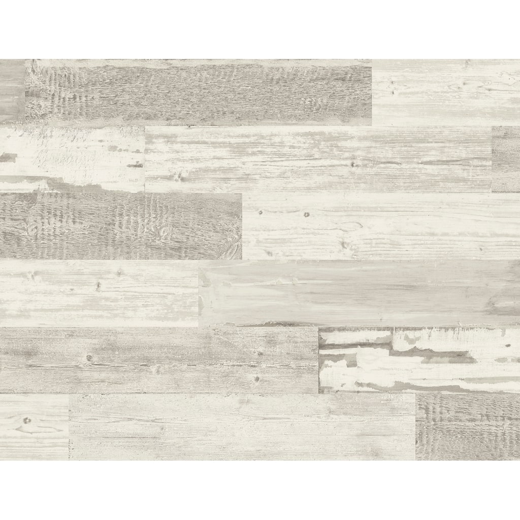 Seabrook Designs Distressed Faux Wood Tile Unpasted Wallpaper