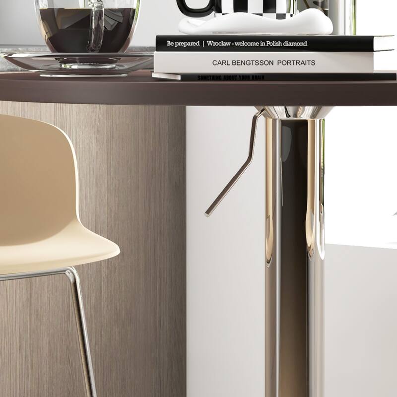 Adjustable Bar Table with Round Swivel Top for Home Bar