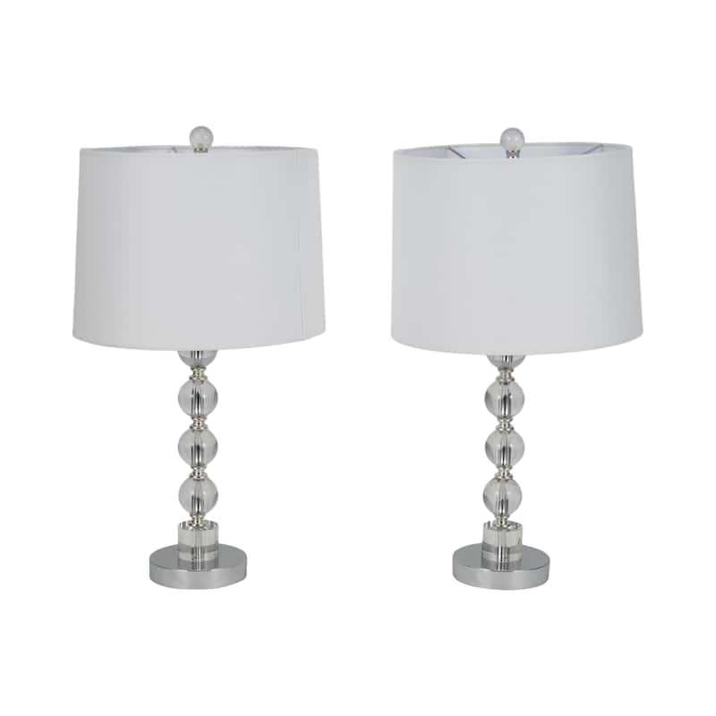 Sagebrook Home Set of 2 Crystal Silver Table Lamps - 12" x 12" x 22"