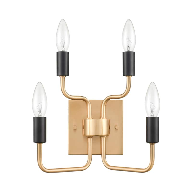 Epping Avenue 10'' High 4-Light Sconce - Aged Brass - 10 inch Tall