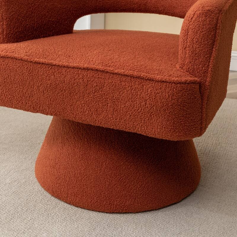 SEYNAR Modern Glam Open Back Velvet Upholstered Round Swivel Accent Arm Barrel Chair for Living Room Set of 2