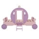 preview thumbnail 6 of 16, Twin Size Princess Bed with Crown and Wheel Decoration, Wooden Platform Carriage Bed Frame with Stair for Kids Bedroom