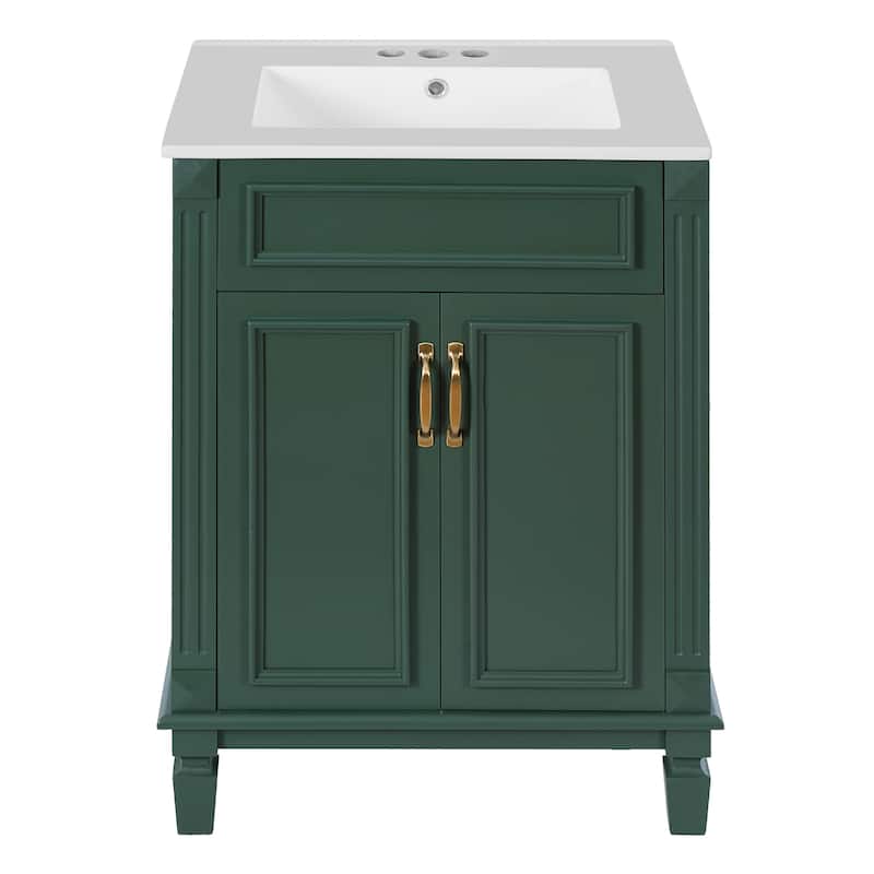 Space-Saving 24" Modern Bathroom Vanity with Sink - Green