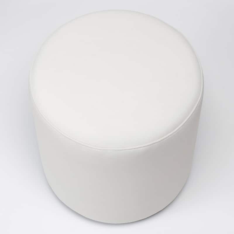 KINWELL Round Upholstered Pouf Ottoman Footrest