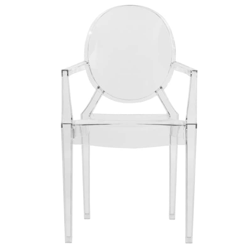 LeisureMod Carroll Modern Acrylic Chair - Clear - 36 x 36.38 x 16.63