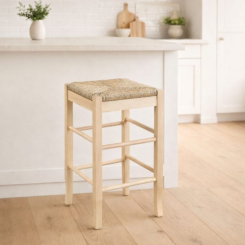SQ Rush Backless Wood 24-inch Counter Stool - Blonde Oak