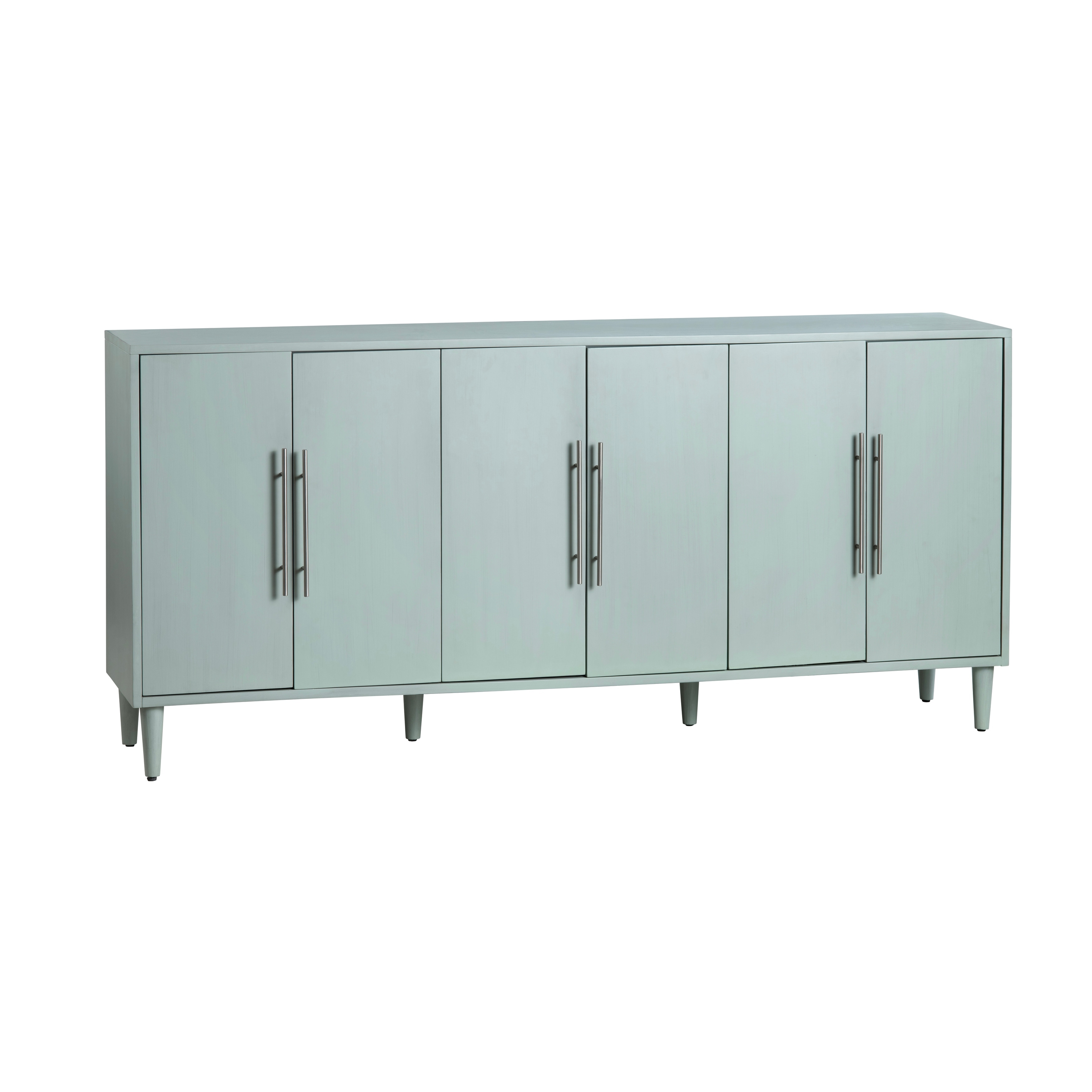 74 in. Green Wooden 6 Door Media Credenza_Sideboard
