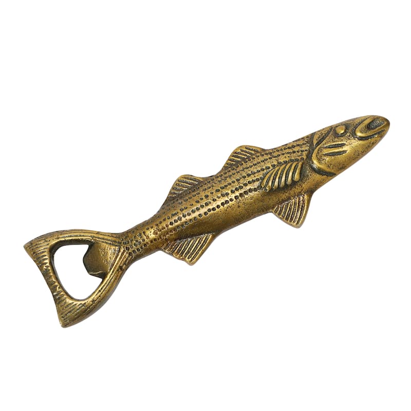 Cast Aluminum Fish Shaped Bottle Opener - 7.0"L x 2.0"W x 0.5"H