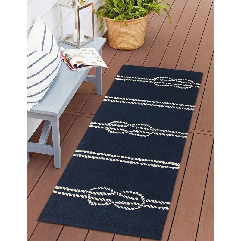 Liora Manne Capri Ropes Indoor/Outdoor Rug - 2' x 5' - Navy