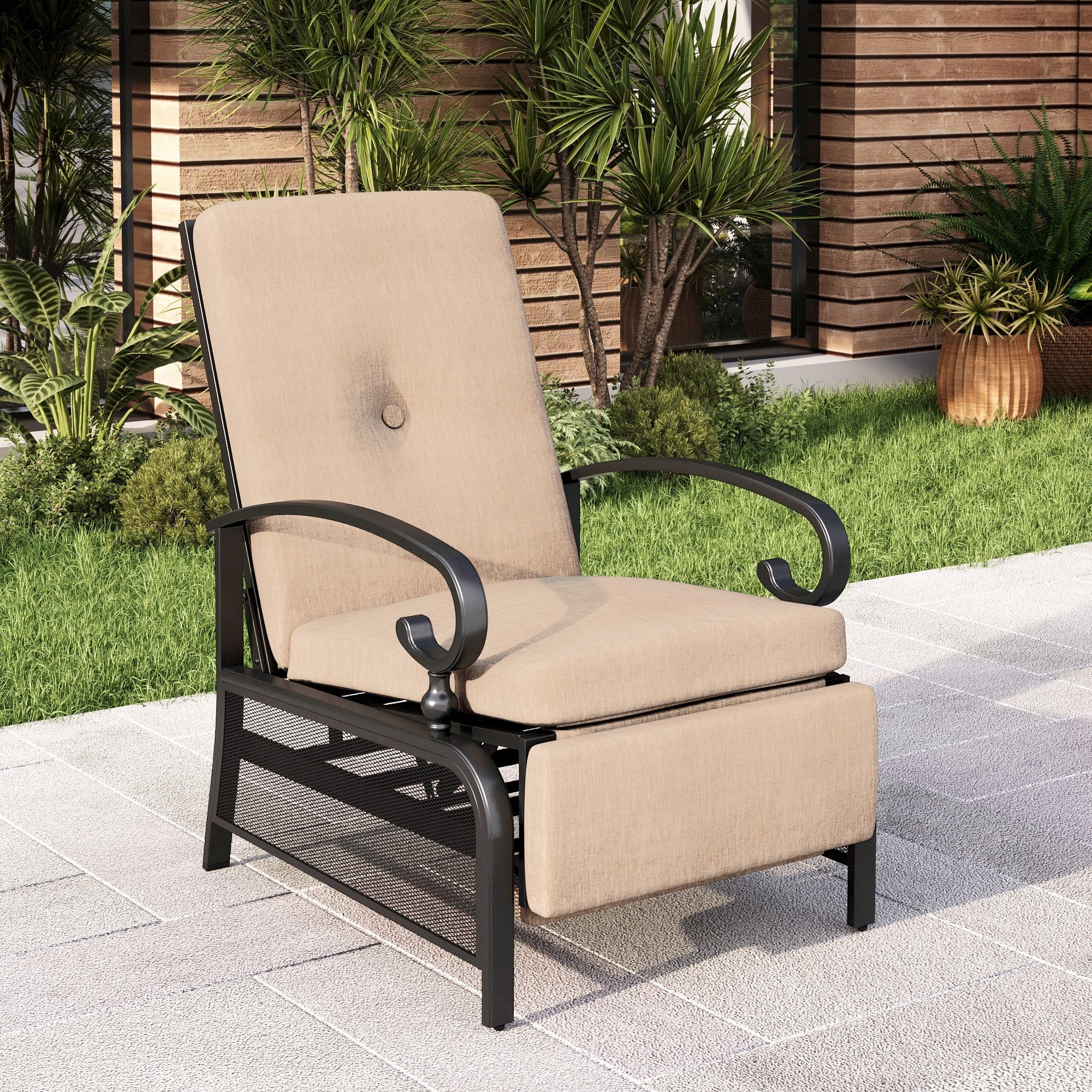 MAISON ARTS Adjustable Recliner Lounge Chair with Bistro Table  -image