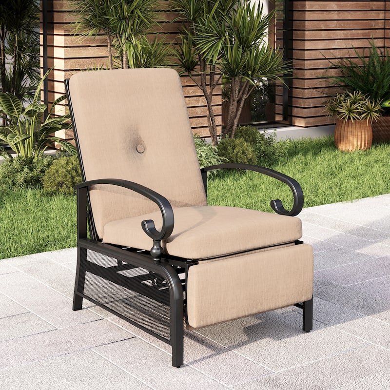 MAISON ARTS Adjustable Recliner Lounge Chair & Bistro Table Set - Perfect for Outdoor, Patio, Garden, and Porch
