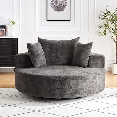 Comfortable Chenille Foam Swivel Chair for Various Rooms, Enhancing Relaxation