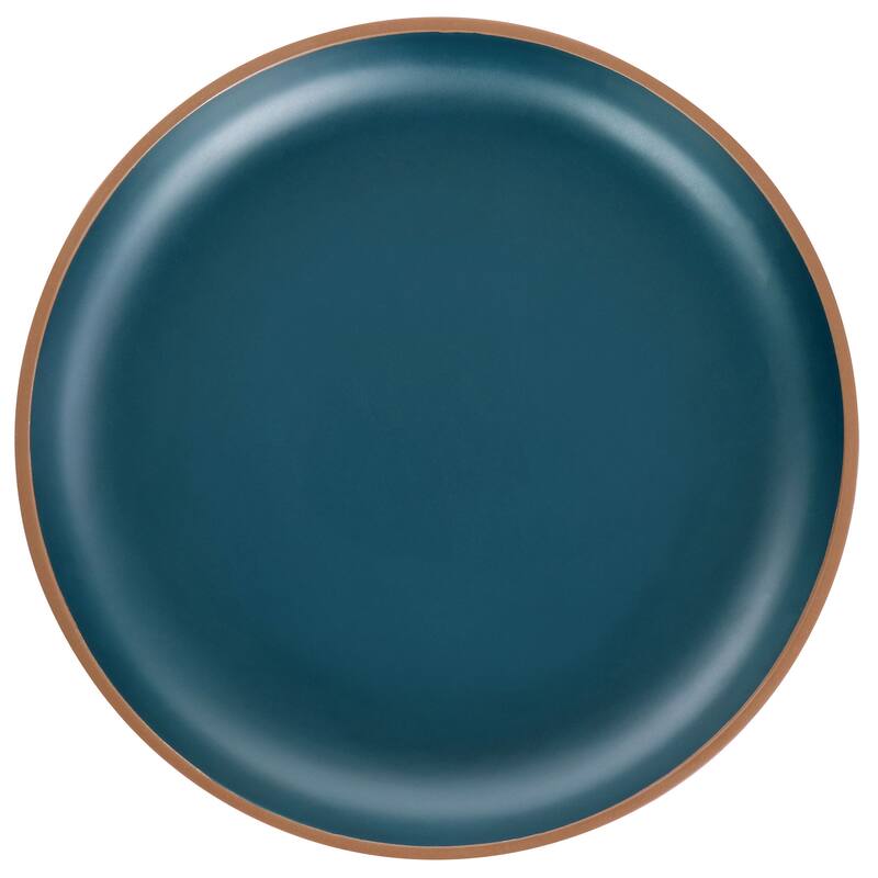 Gibson Home Rockabye 12 Piece Melamine Dinnerware Set in Dark Teal
