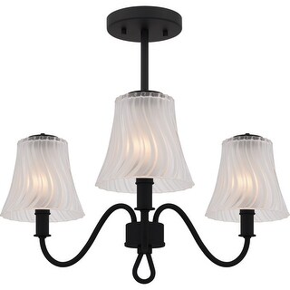 McKinney 3-Light Matte Black Semi-Flush Mount