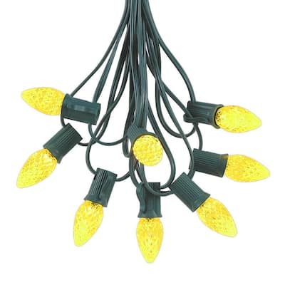 25 Foot C7 LED Christmas Light Set, Hanging String Lights, Brown Wire