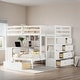 preview thumbnail 20 of 35, Elegant Full Over Twin Bunk Bed with Desk, Drawers and Shelves, Gray