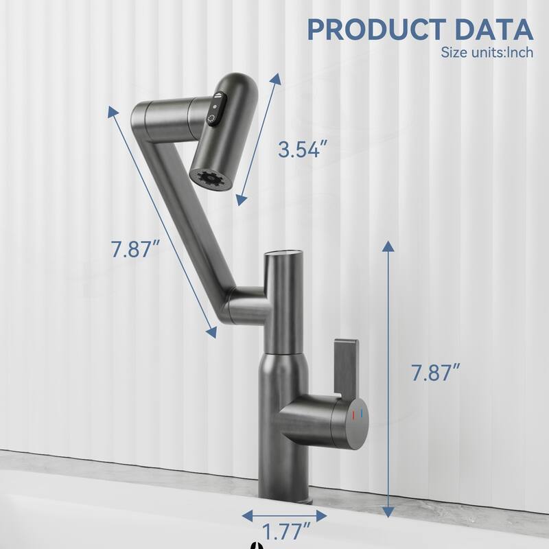 Bathroom Sink Faucet with Temperature Display