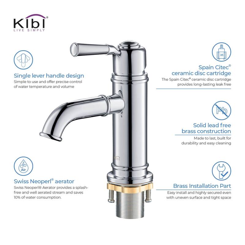 Solid Brass Single Handle Bathroom Vanity Sink Faucet with Water Hose