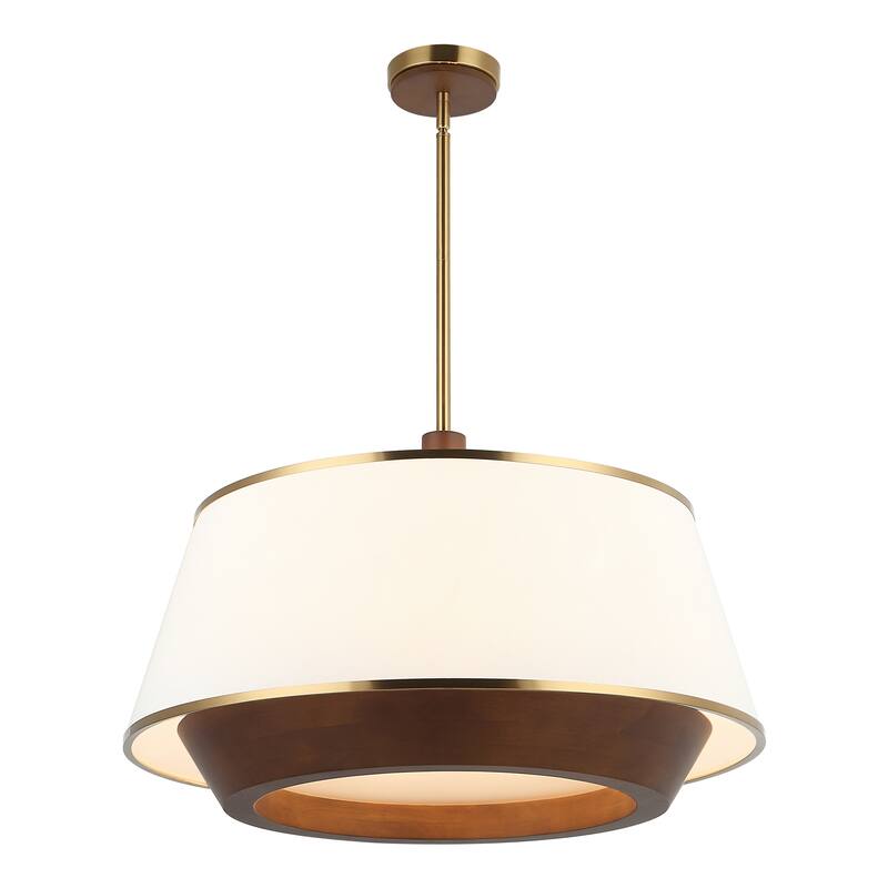 Varaluz Desert Flyer 6-Light Pendant - Satin Brass/Medium Walnut