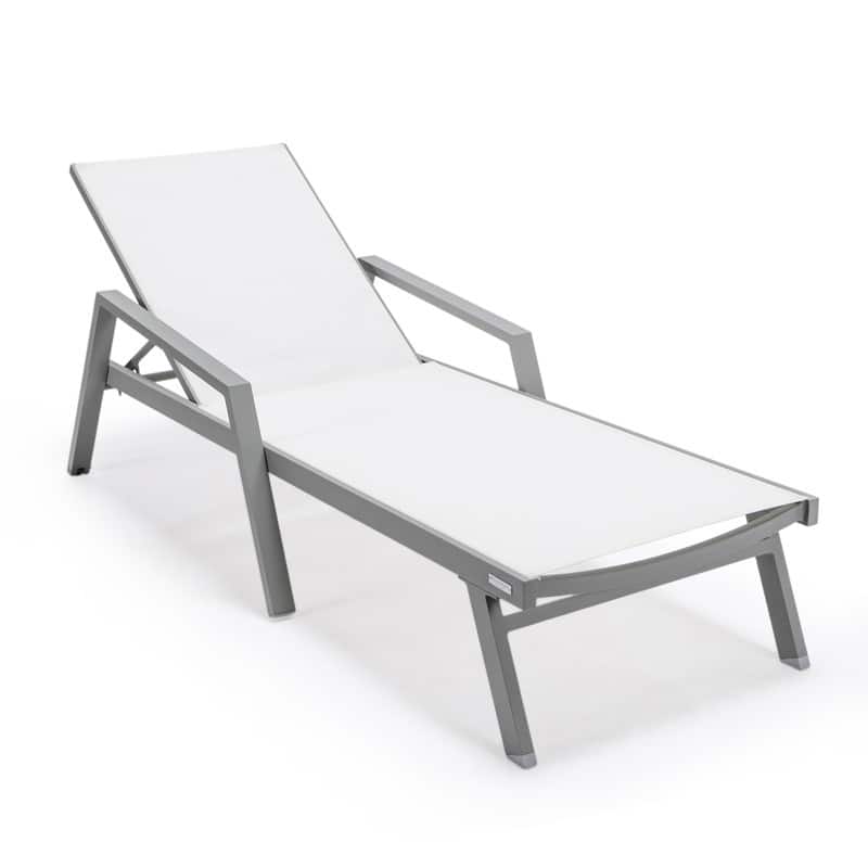 Marlin Aluminum Outdoor Chaise Lounge with Rust-Resistant, 4-Position Adjustable Recliner and Breathable Mesh Sling