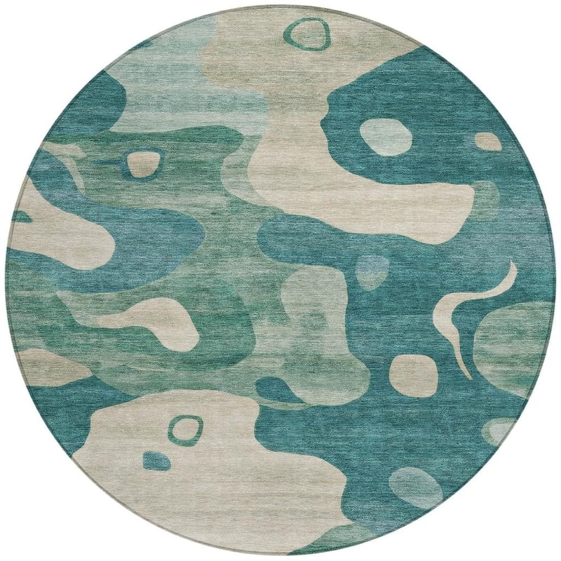 HomeRoots Abstract Transitional Rectangle Outdoor Rug