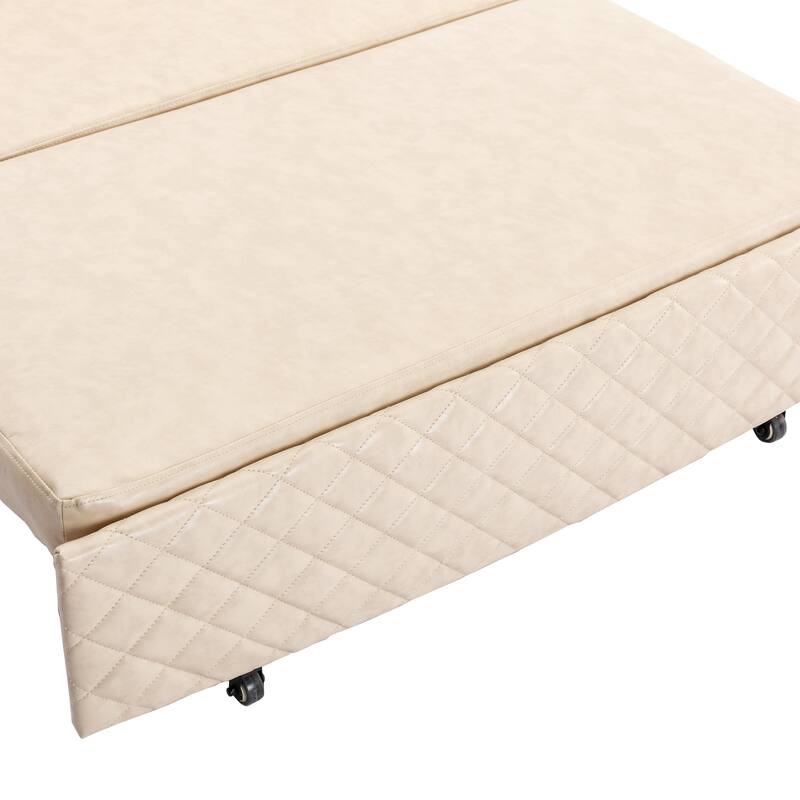 Modern Velvet Loveseat Couch with Pull Out Bed