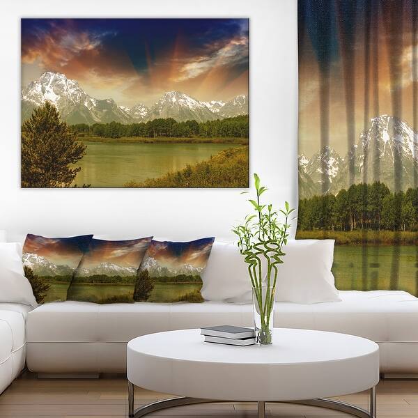 slide 2 of 10, Designart "Grand Teton National Park" Extra Large Landscape Art Canvas 40 in. wide x 30 in. high