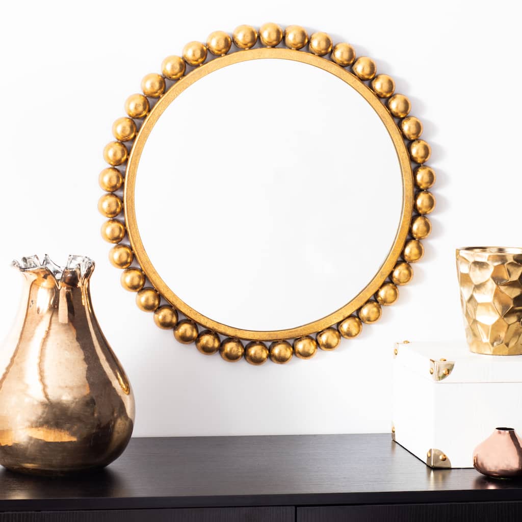 SAFAVIEH Carlee 21-inch Gold Round Mirror - 21" W x 1.5" L x 21" H - 21Wx2Dx21H