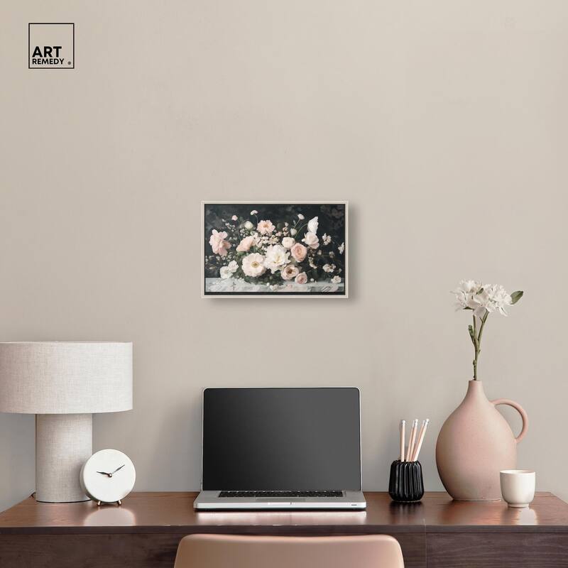 Marble and Blooms Canvas by Art Remedy