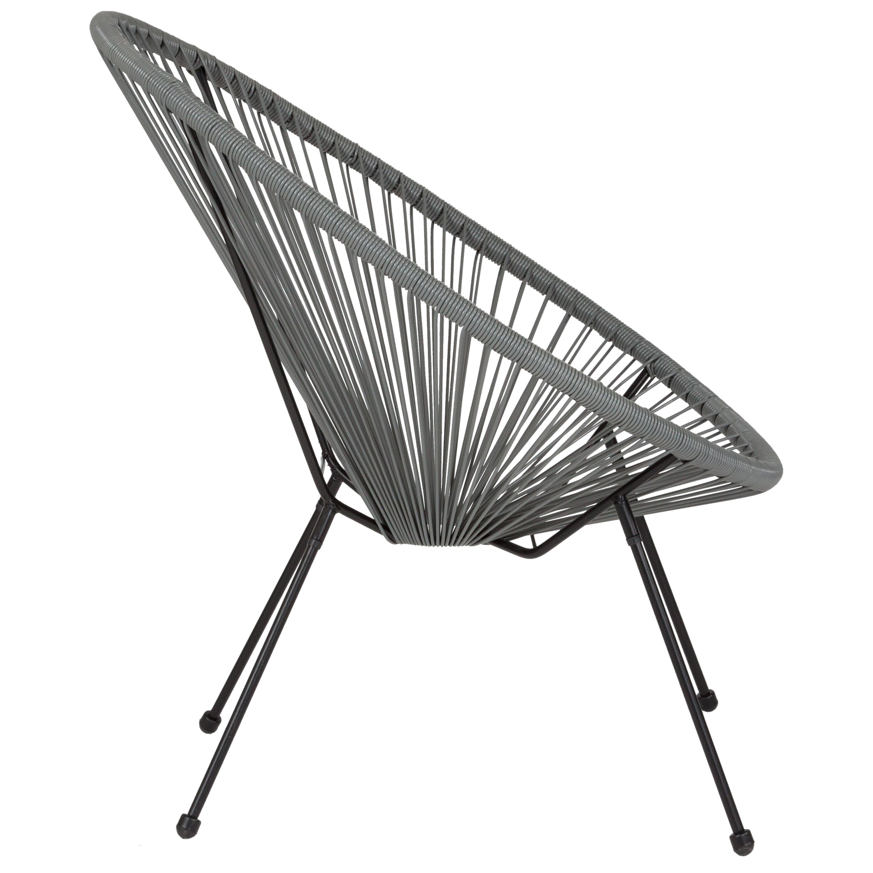 Rattan Oval Woven Basket Bungee Lounge Chair - Living Room ...