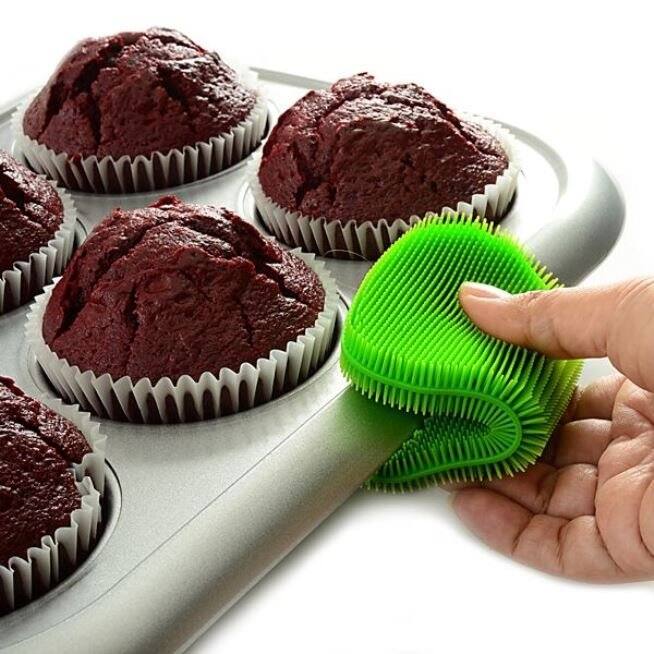 Norpro Silicone Dish Scrubbing Sponge / Vegetable Scrubber Brush