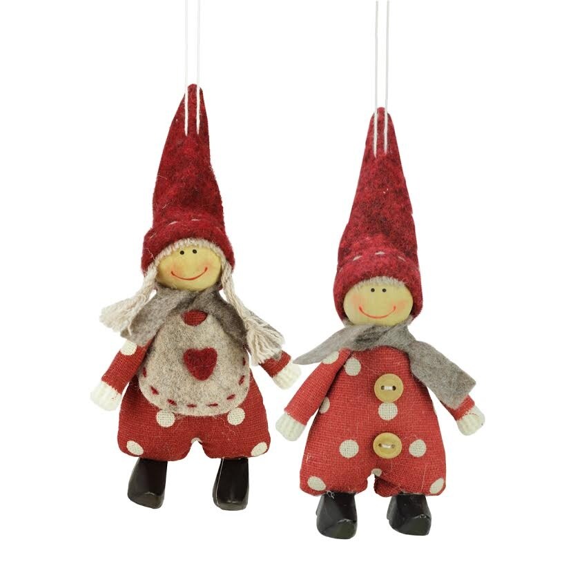 Shop Set Of 2 Red And White Polka Dot Boy And Girl Hanging