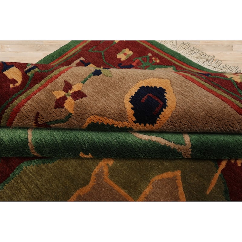 8x9'10'' Hand Knotted Wool Green Tibetan Art Plush Pile Tufenkian Rug - 8' x 9' 10''