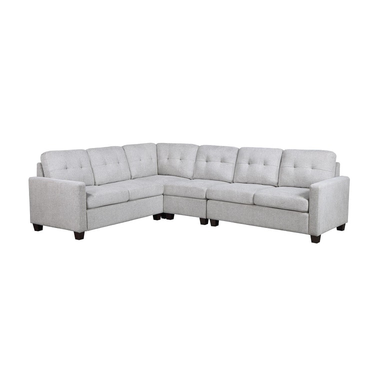 Ashland 4-piece Beige Upholstered Modular Sectional Sofa Steel