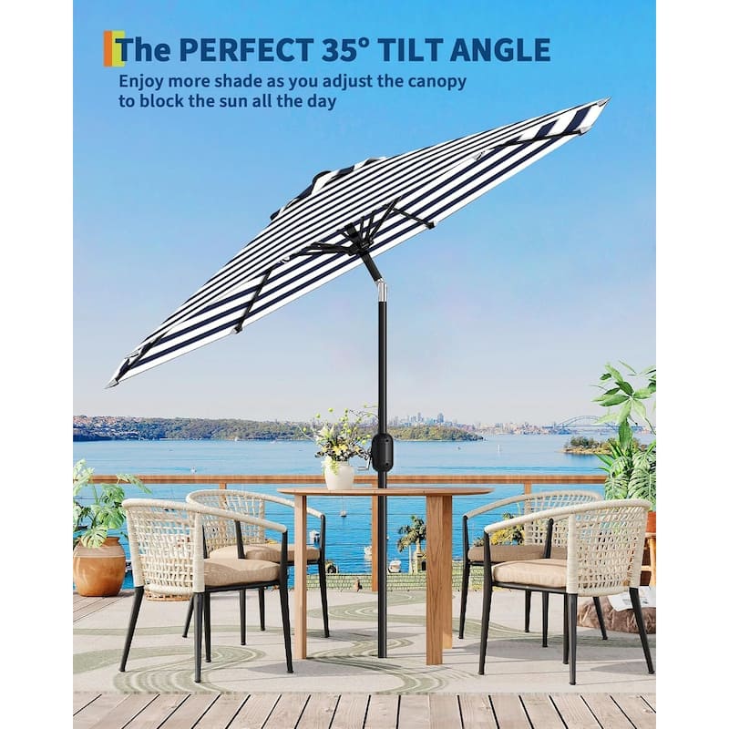 Coromose 9FT Outdoor Patio Umbrella, 8 Sturdy Ribs, for Garden, Poolside, Deck