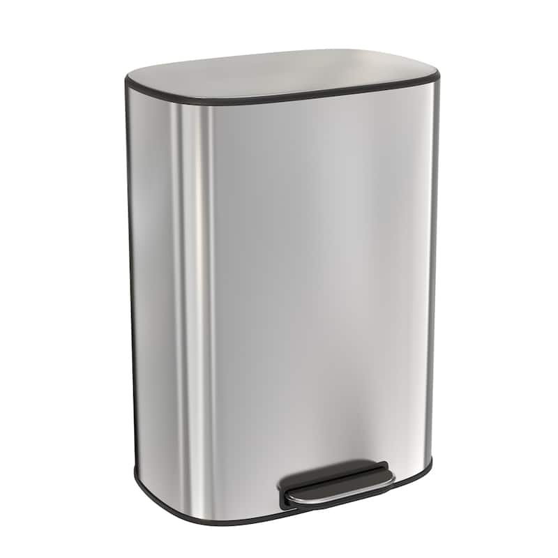 13 Gallon 50L Kitchen Foot Pedal Operated Soft Close Trash Can Bustbin