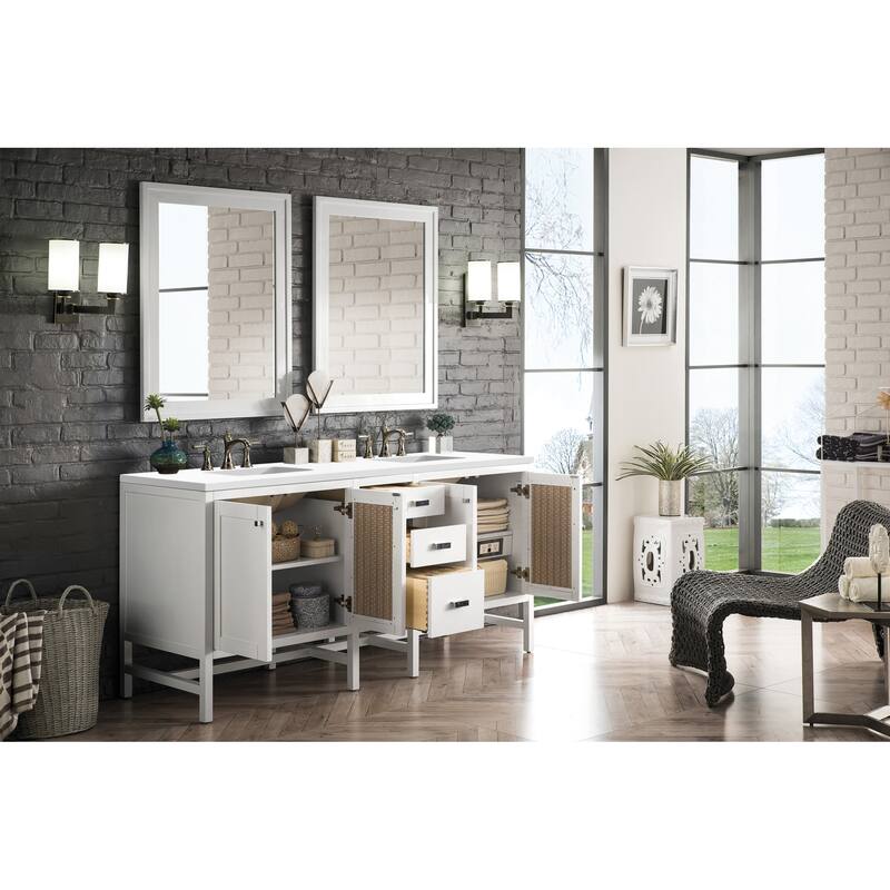 James Martin Vanities E444-V72-3WZ Addison 72" Free Standing Double