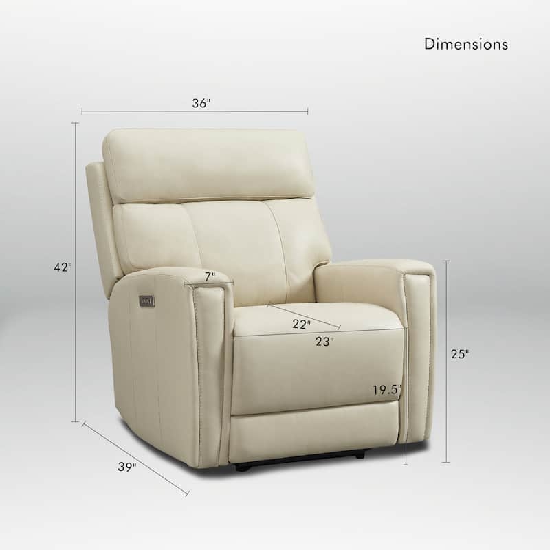 Genuine Leather Zero Gravity Power Recliner Chair with Power Headrest, USB&USB-C Port